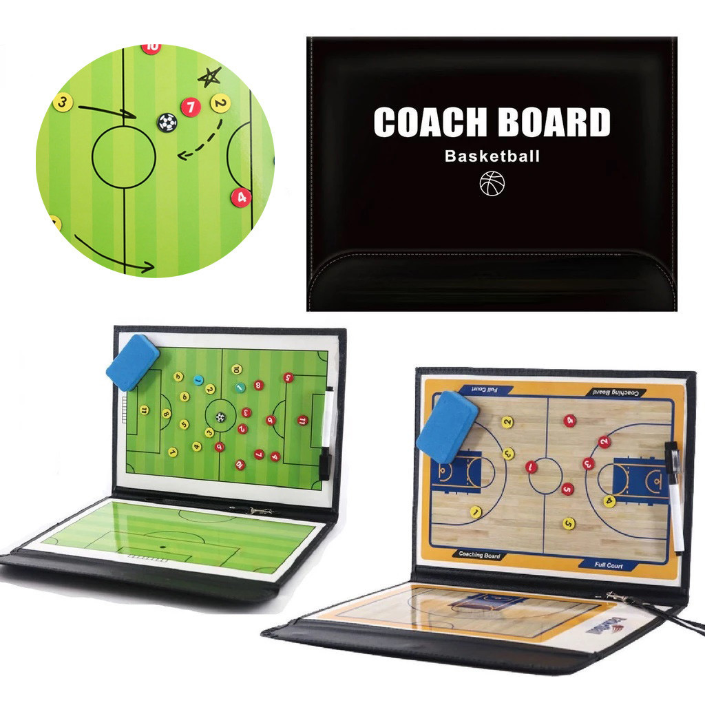 Kit Prancheta Quadro Tática Magnética Para Campo De Futebol Basquetebol