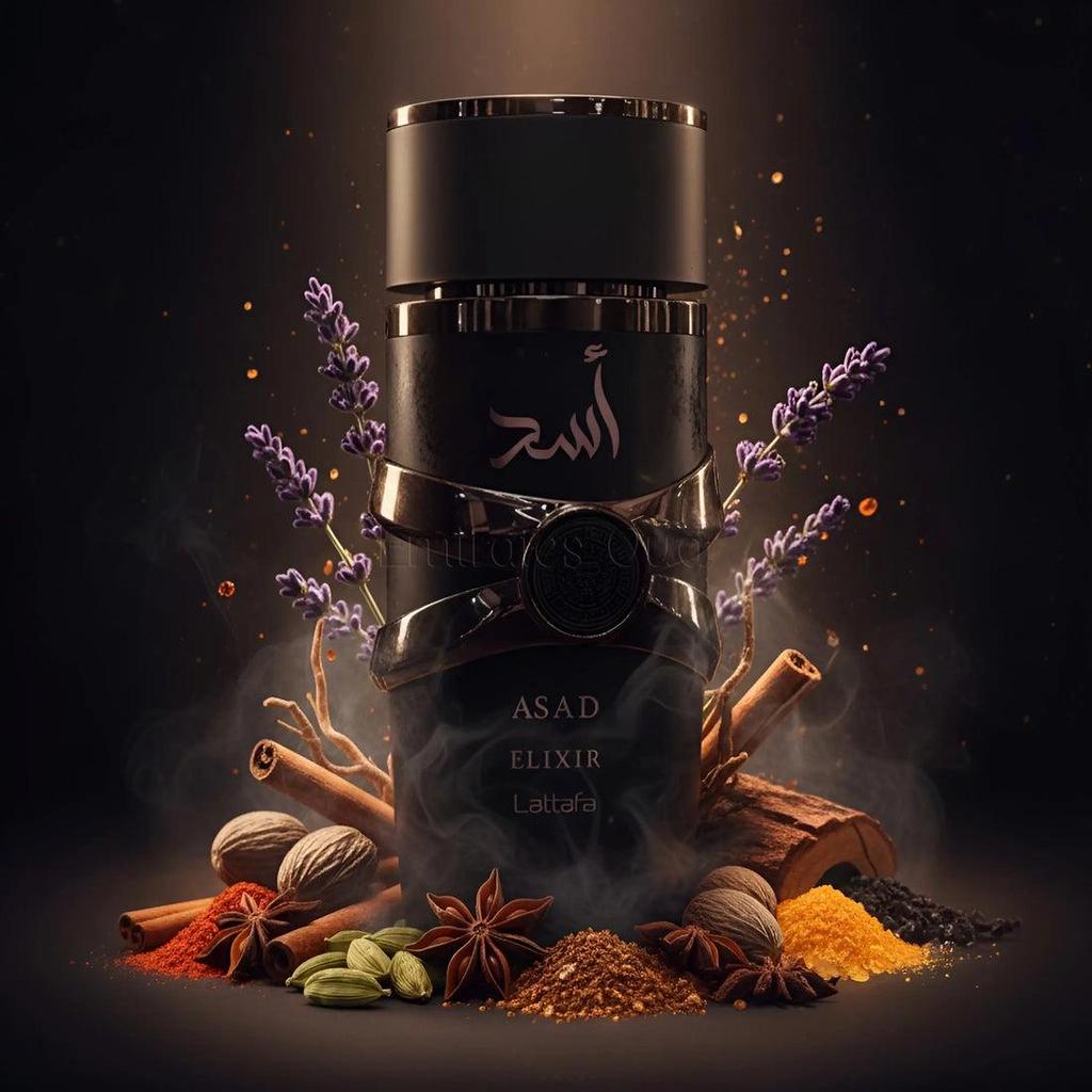 Asad Elixir Lattafa Perfume Árabe 100 Ml Lançamento 2025