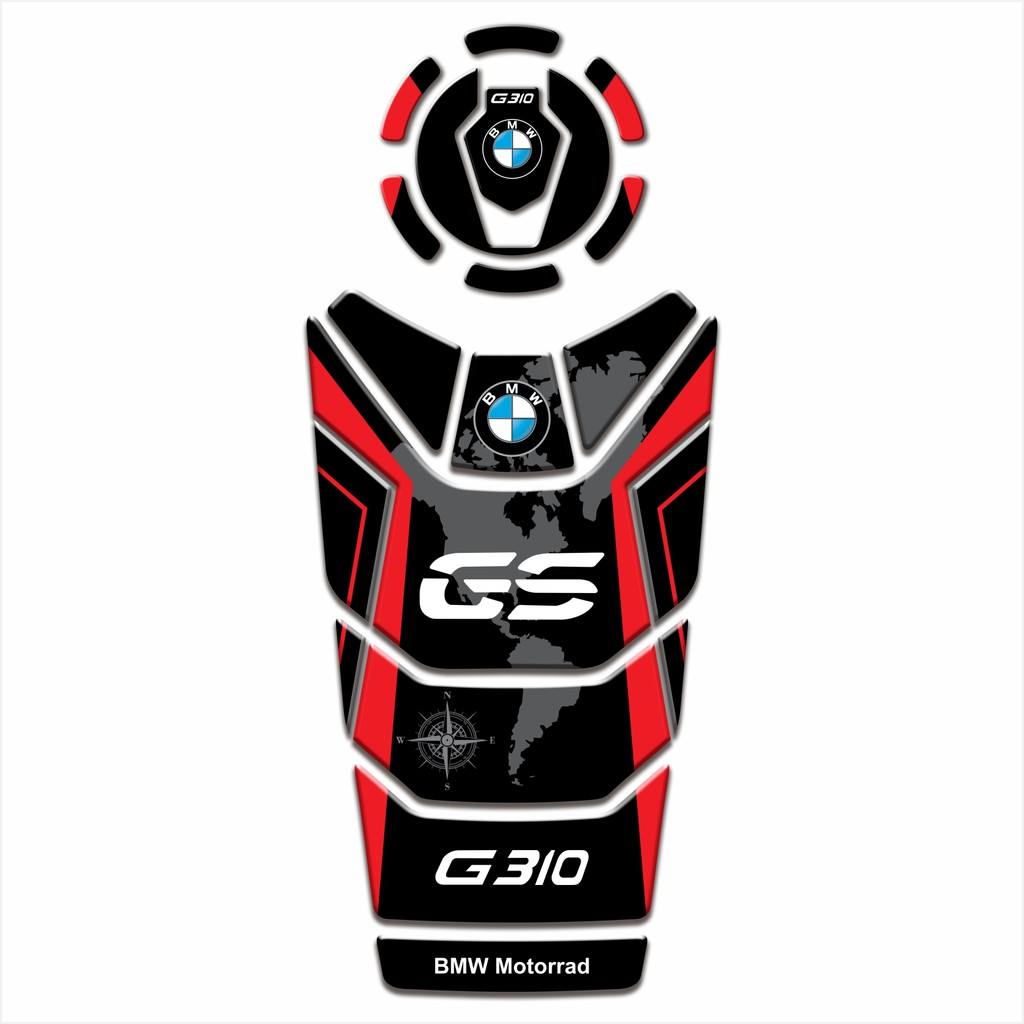 Adesivo Protetor Tanque Tankpad e Bocal 3d Resinado para Moto Bmw G 310 Gs Gs310 MS239