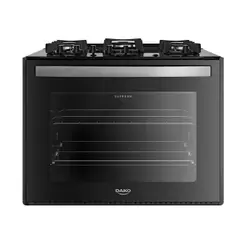 Fogão 5 Bocas Embutir Dako Supreme Mesa De Vidro Bivolt - Preto Preto