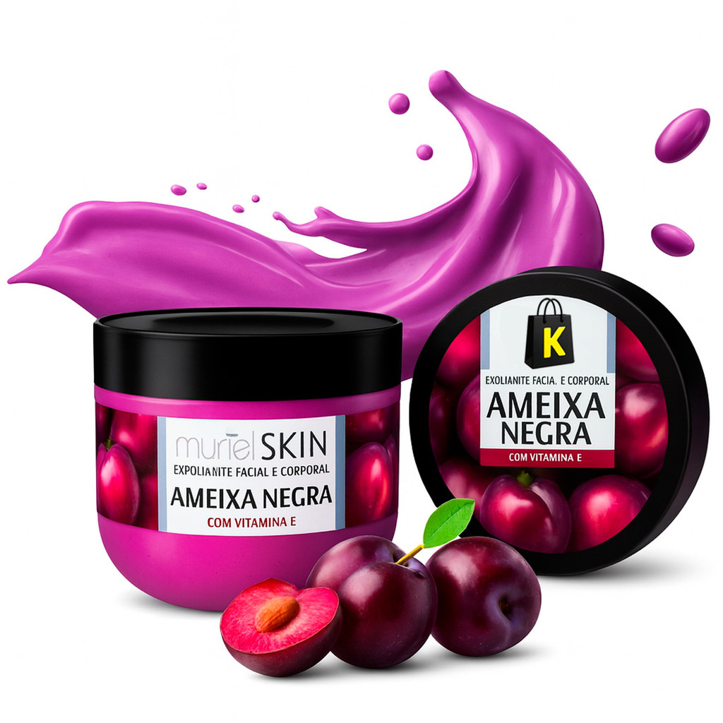 Creme Corporal Esfoliante Hidratante Muriel Vegano Ameixa Negra 250gr