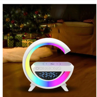 Caxinha de Som G -Speaker COR BRANCA Com Relógio Luminária Bluetooth Inteligente Carregador Sem Fio Led Luz Rgb COM RELÓ em Oferta na Shopee