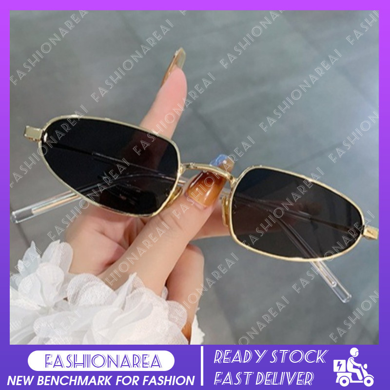 Moda Pequena Armação De Metal Proteção UV Óculos De Sol Clássico Triangular Olho De Gato Anti Luz Azul Decorativos