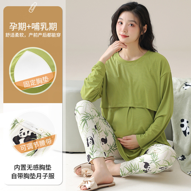 Xiyue com almofada fixa no peito roupas de confinamento primavera outono novo estilo mulheres grávidas pré-natal pós-nat