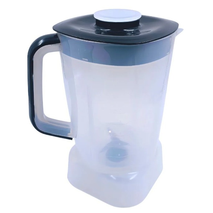 9872 - Copo Jarra Compatível Liquidificador Britânia BLQ1300- FORTIS - BASE QUADRADA - TRANSLUCIDO TAMPA PRETA