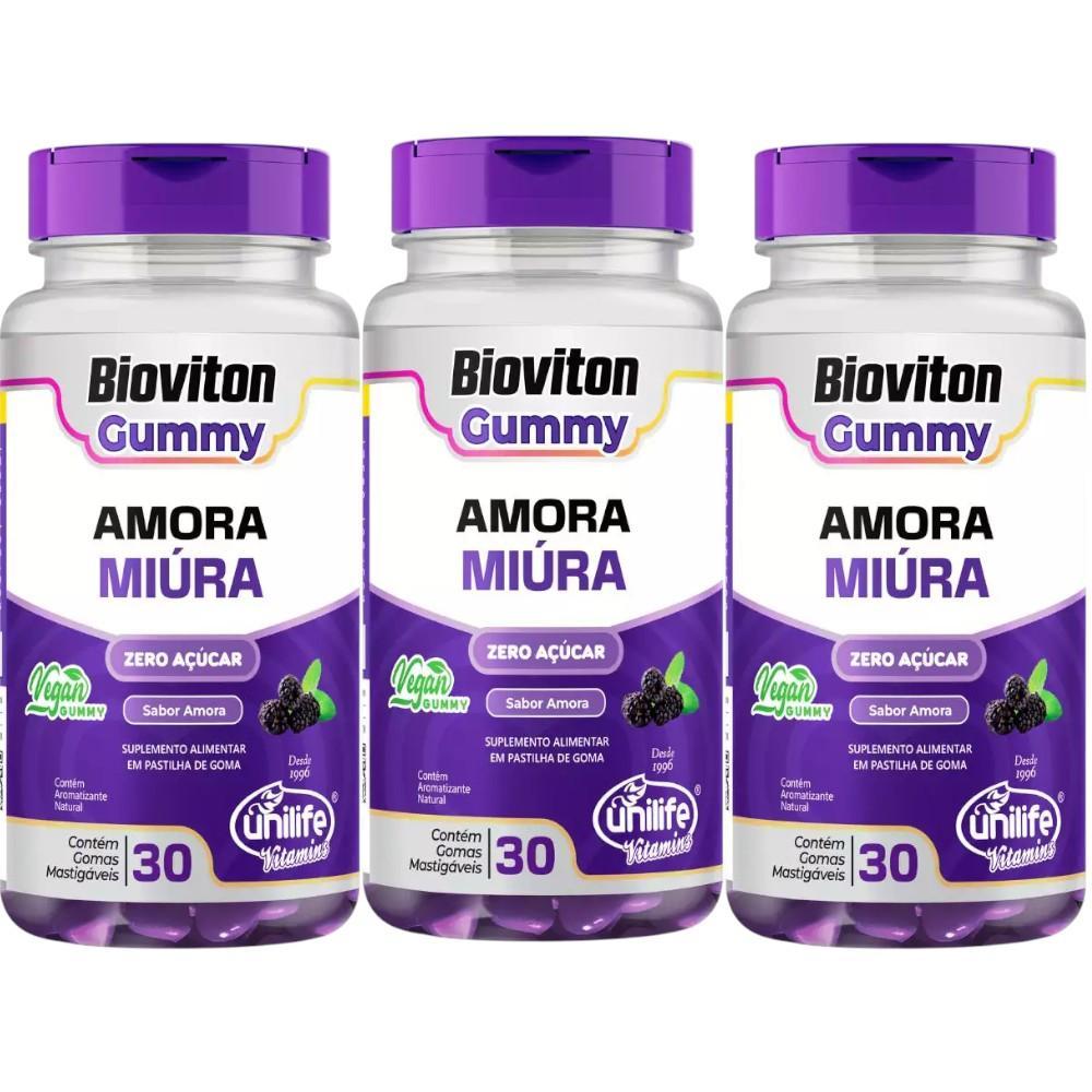 Kit Bioviton Gummy Amora Miúra Com 3 Potes De 30 Gomas Cada