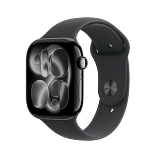 Apple Watch Series 11 GPS - Caixa preta brilhante de alumínio – 46 mm - Pulseira esportiva preta – M/G em Oferta na Shopee