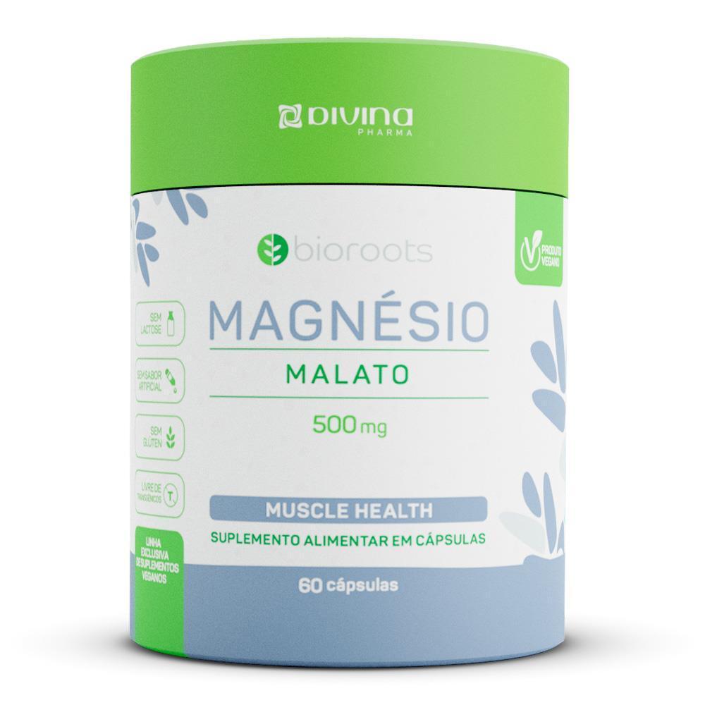 Bioroots Magnésio Malato 500Mg Com 60 Cápsulas