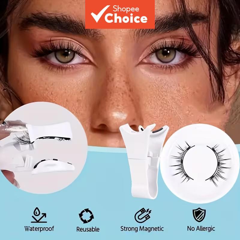 Kit De Cílios Encaracolados Volumosos Magnéticos-Efeito Fofo 3D , Com Modelador , Essencial Natural Para Festa Diária