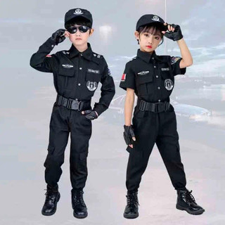 Fantasia de Polícia Infantil para Meninos e Meninas, Uniforme de Exército e Polícia, Conjunto de Roupas de Polícia Fe DI