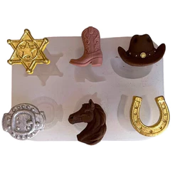 Molde de Silicone para apliques de Artesanato - Cowboy