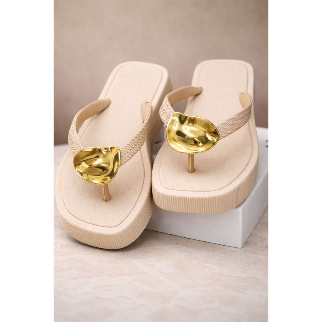 Chinelo Plataforma Feminino Confortável Moderno Leve Clássico - Flat Veneza Luxuosa Bico Quadrado