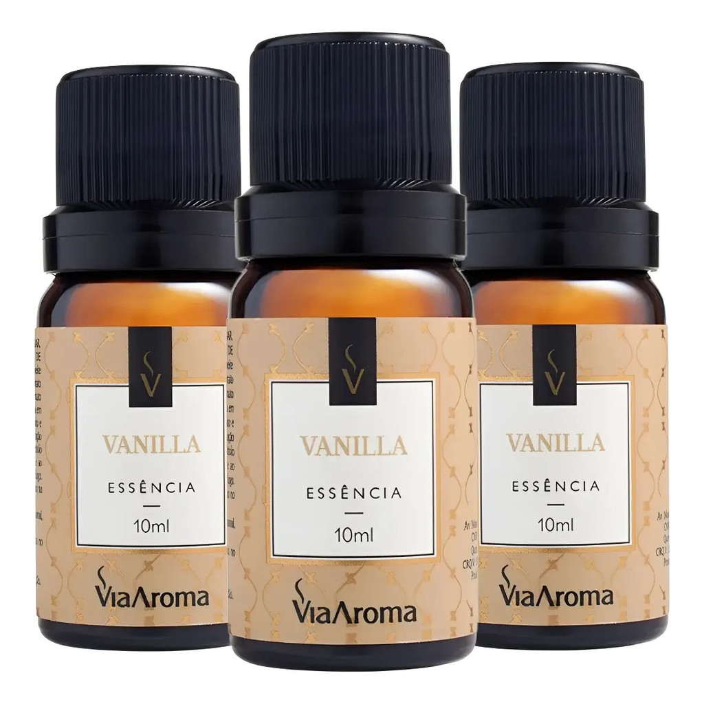 Kit 3 Essências Vanilla Via Aroma 10ml Aromatizador Difusor EletricoAromaterapia