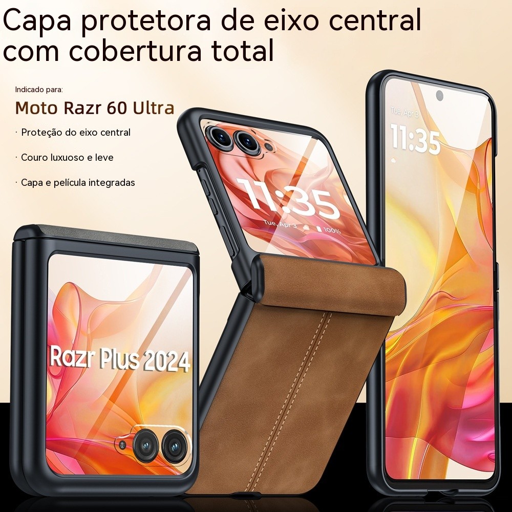 Motorola Razr 70/60/50 Ultra/Pro Car Line Padrão TPU Capa Magnética Preto/Marrom