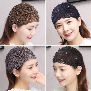 Verão novo estilo flor de ameixa oco bandana feminino de abas largas pressionado cabelo Anti-deslizamento capa de cabelo