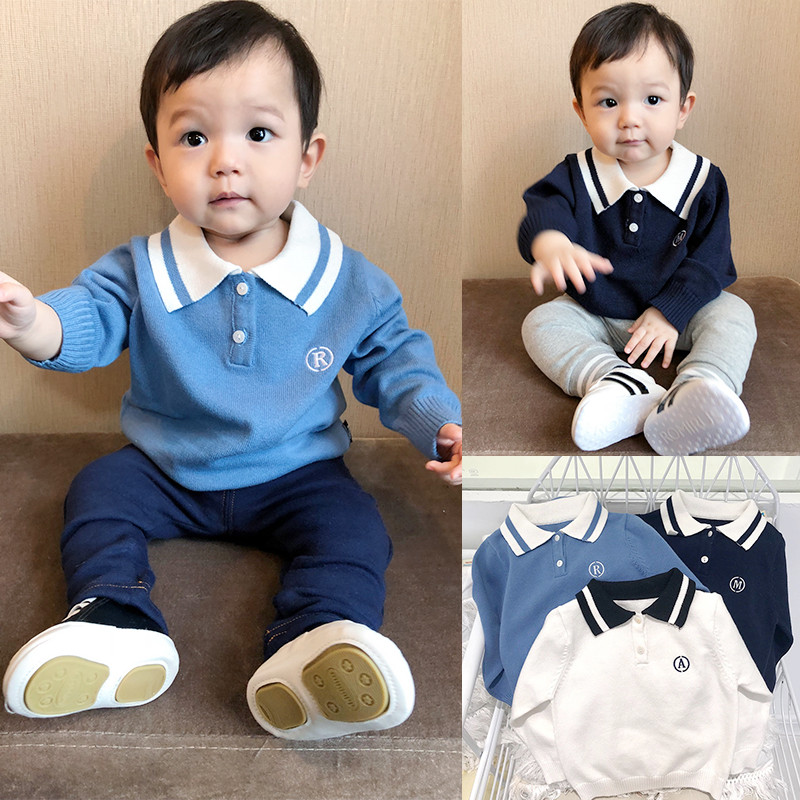 Crianças roupas infantis na moda meninos camiseta de manga comprida 2024 primavera outono crianças camisa polo médio peq