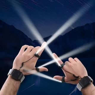 Luvas com Lanterna LED Recarregável - 2 Peças, Lanternas de Dedo com Carregamento Rápido USB-C, Iluminação Mãos-Livres p
