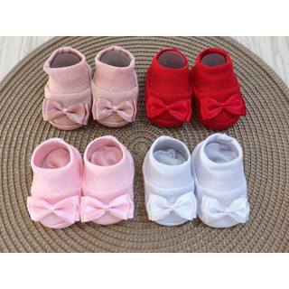 MEIA SAPATINHO DE BEBE KIT COM 4 PARES ALGODAO MENINA