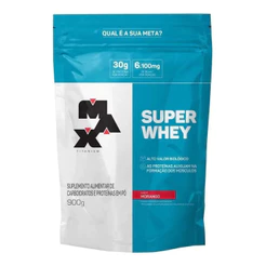 Super Whey Refil 900g Morango Max Titanium