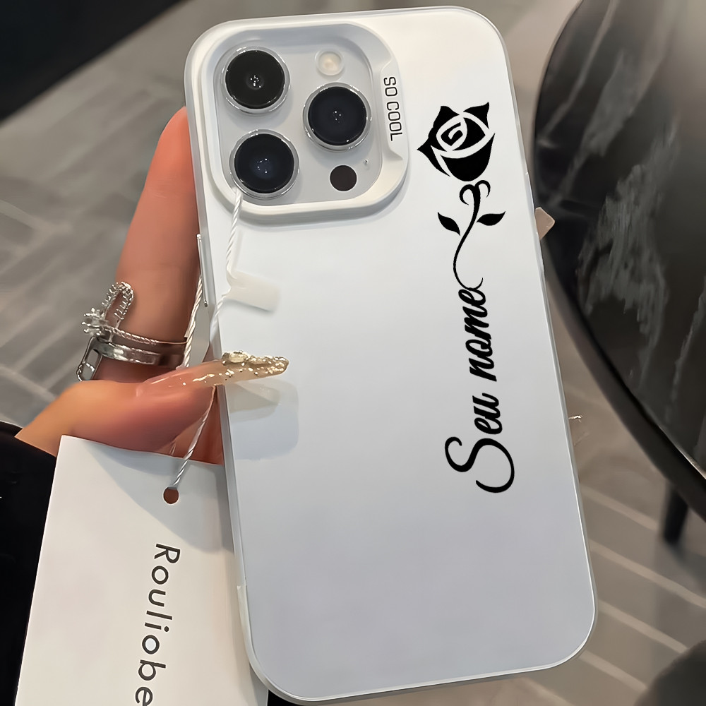 Personalizada com Seu Nome Presente Perfeito Capa Capinha Para Samsung A07 A04S A05S A06 A12 A13 A14 A15 A16 Metalizada