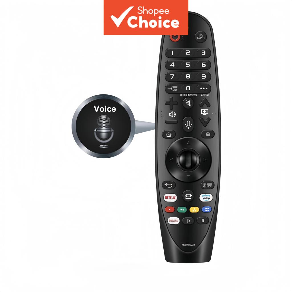Controle remoto substituto Voice Magic para TVs LG inteligentes AKB75855501 AN-MR20GA, com função apontador