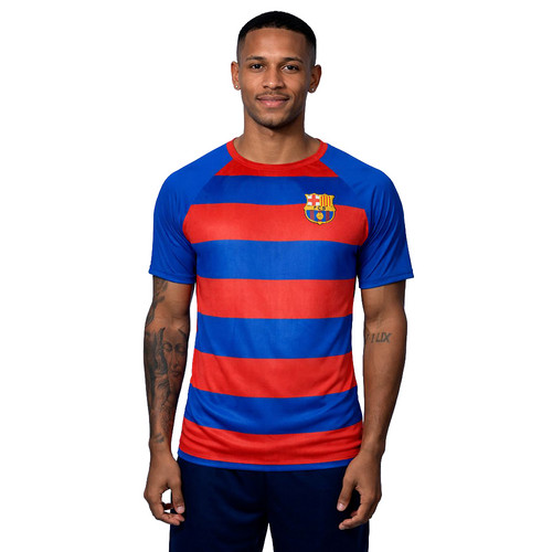 Camiseta Masc. Dry Fit Barcelona Azul/Verm
