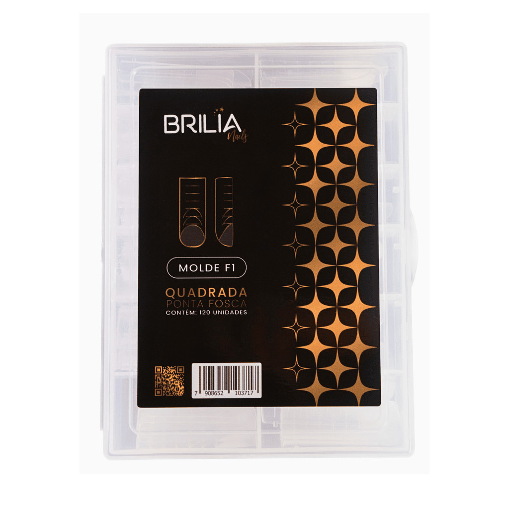 Molde F1 Quadrada Ponta Fosca 120un Brilia Nails