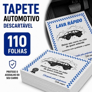 Tapete de Papel Automotivo Descartável Lava Rápido 38x48 1kg 110 Folhas