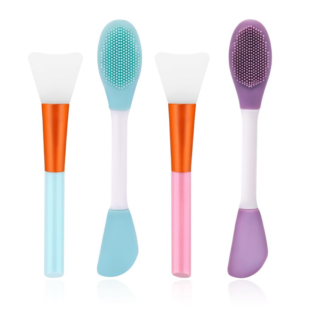 Aplicador de Máscara Facial, 4 Pincéis de Silicone Reutilizáveis para Aplicação de Produtos de Cuidado da Pele, Ferramen