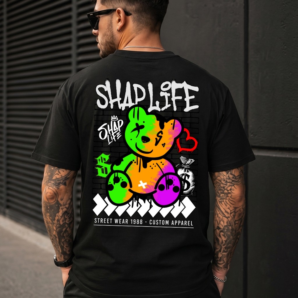 Camiseta Estampada StreetWear Bunny 100% Algodão Tendência Masculino Envio Rápido