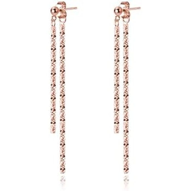 Reffeer Sólido 925 Prata Esterlina Borla Corrente Balançar Brincos Para Mulheres Adolescentes Meninas Minimalista Gotas