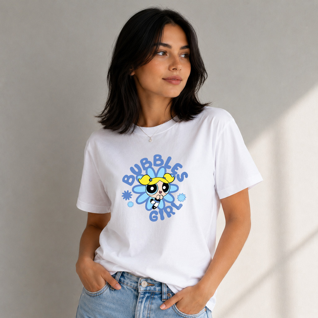 Camiseta Feminina Superpoderosas Camisa T-shirt Lindinha Docinho Florzinha Estampada Y2K Algodão