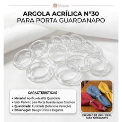 Argola acrílica n°30 para porta guardanapo (Escolha a Quantidade) artesanato crochê porta Guardanapo-Promoçao
