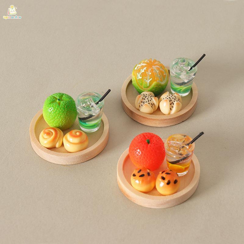 LOF 5 Unidades De Comida Em Miniatura E Enfeite De Brincar Para Casa De Bonecas Sumilação Mini Pão Dim Sum Bebida Com Pr