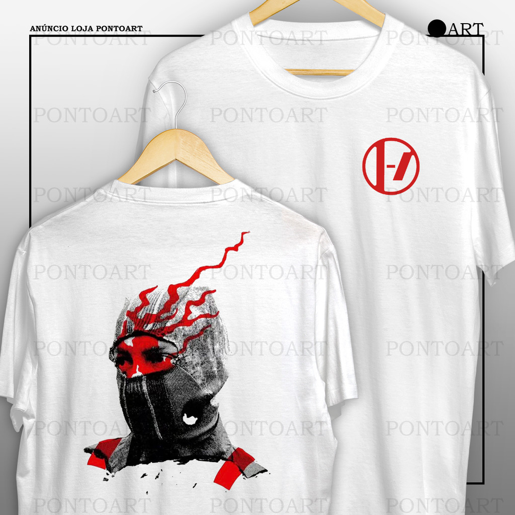 Camiseta Banda Twenty One Pilots Clancy Camisa Frente E Verso 100% Algodão
