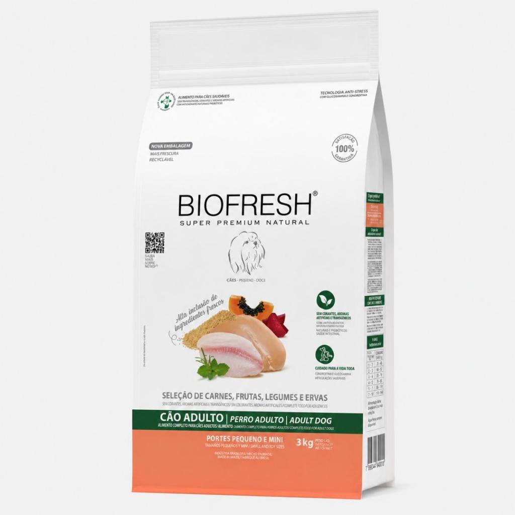Ração Biofresh Raças Mini/Pequena Adulto Seleção Carnes 3kg