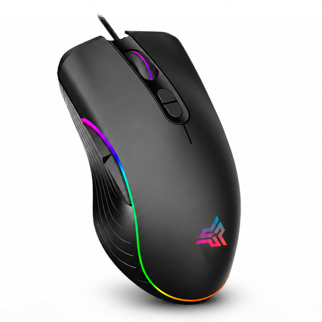 Mouse Gamer Para Jogo Óptico 4800 DPI Ajustável com LED RGB USB PC Videogame