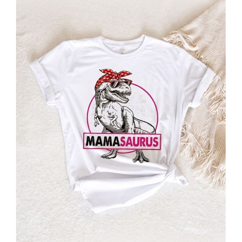 Camiseta Feminina Estampada Dinossauro Moda Casual Estilosa Confortável