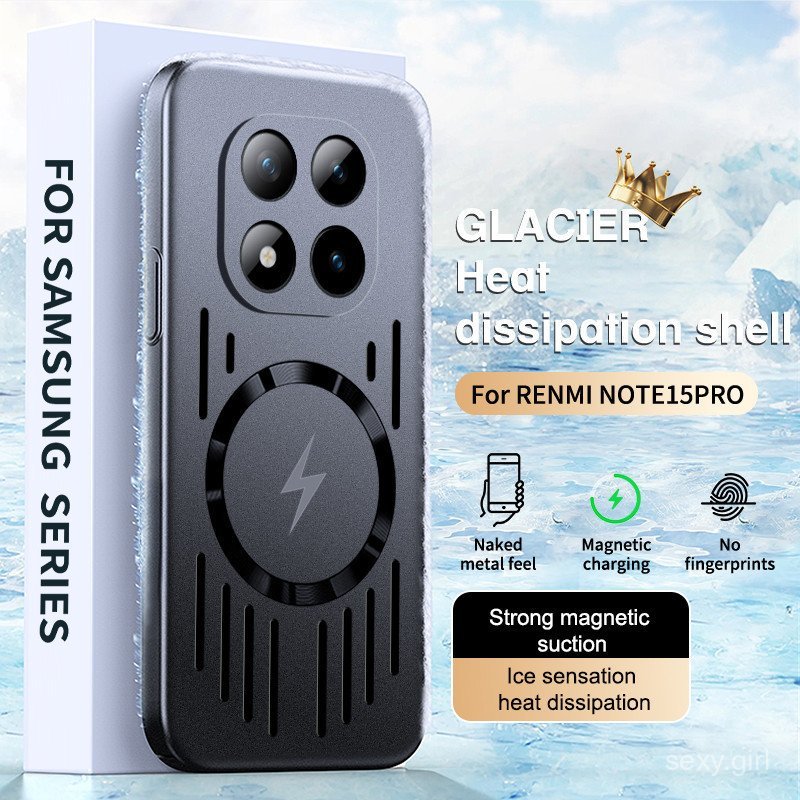 Capa Protetora Magnética com Resfriamento para Xiaomi Redmi Note 15 14 Pro Plus 
