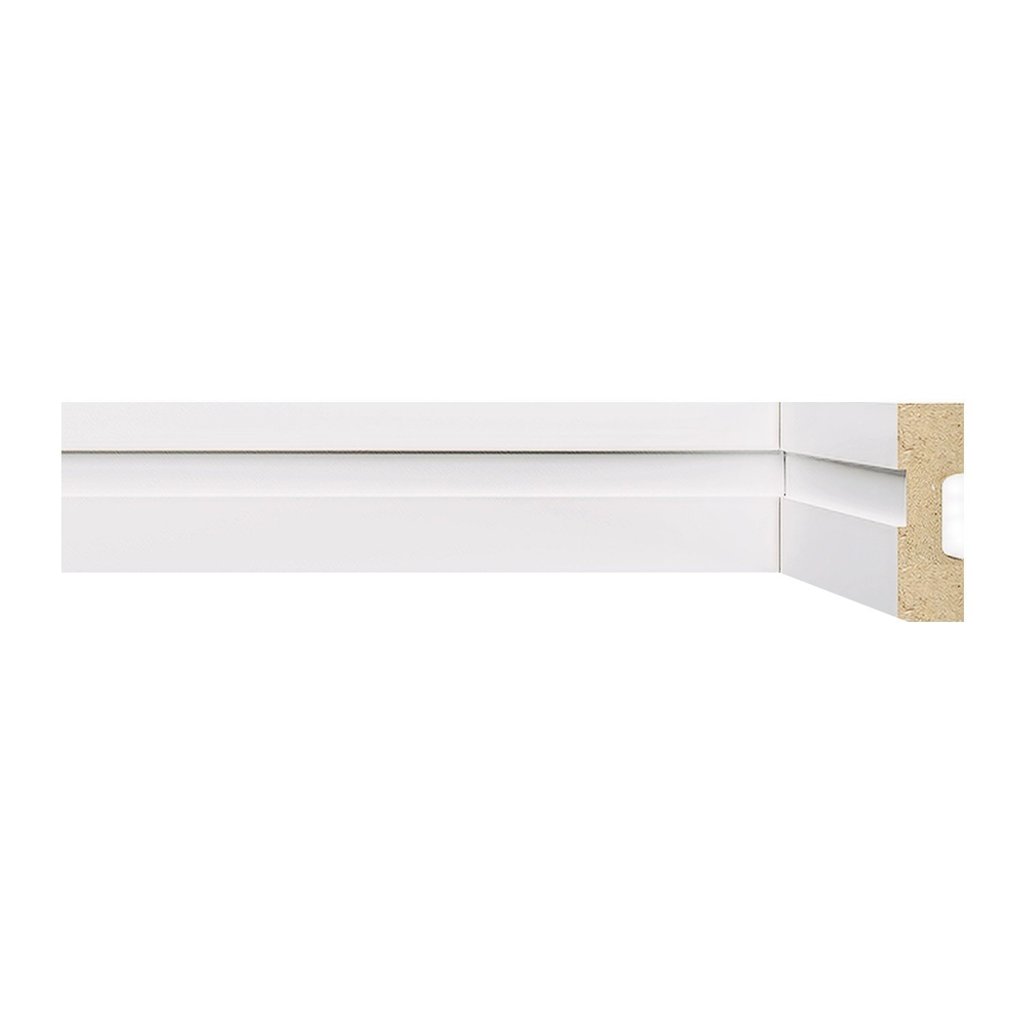 Rodapé de MDF 5CMX15MMX2,40m Frisado 502 Branco Moldufama Branco Frisado