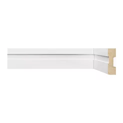 Rodapé de MDF 5CMX15MMX2,40m Frisado 502 Branco Moldufama Branco Frisado
