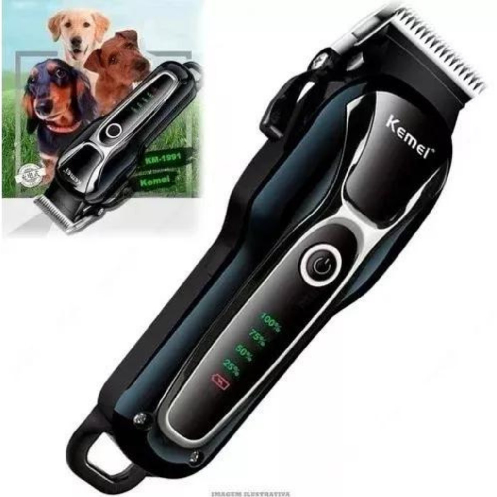 máquina tosa cães e gatos Profissional aparador de pelos pets original kemei 1991 - 100/220v bivolt