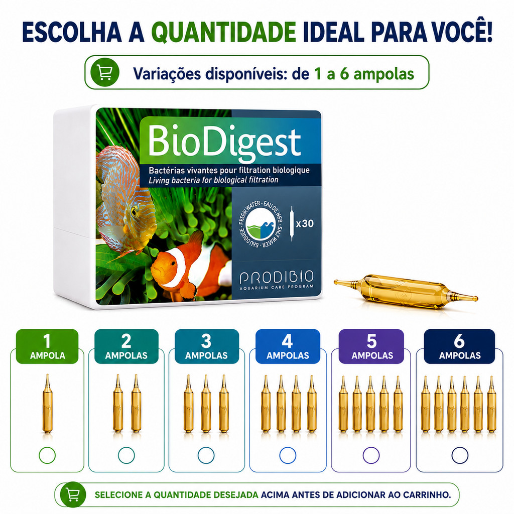 Prodibio BioDigest Bactérias para Aquário 1 a 6 Unidades