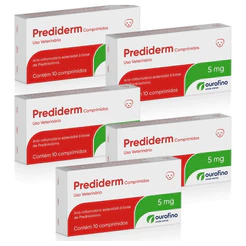 5 Prediderm 5mg Ourofino 10 Comprimidos Para Cães Anti-inflamatório