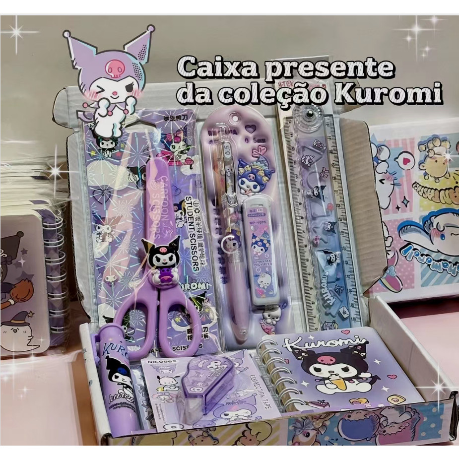 Sanrio Conjunto de papelaria Kuromi Conjunto de papelaria Kuromi Conjunto de papelaria Conjunto de papelaria Kuromi