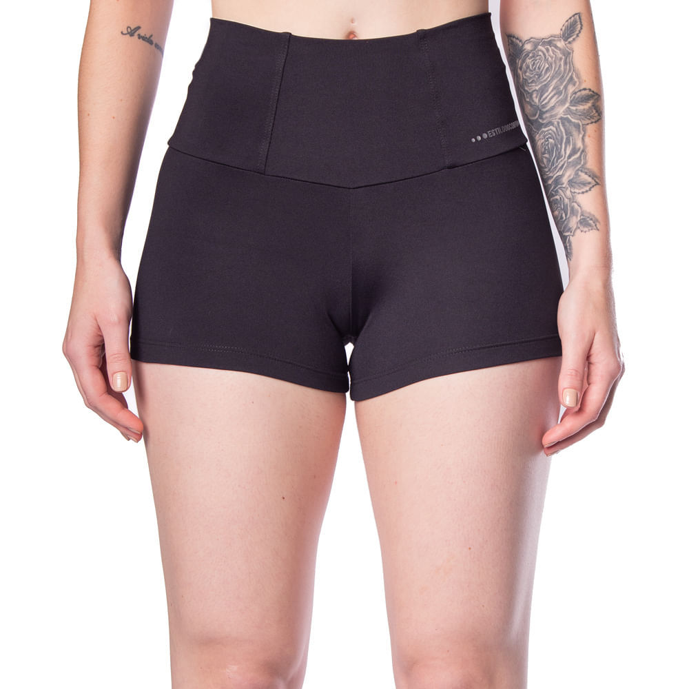 Short Feminino Estilo Do Corpo Esportivo Preto