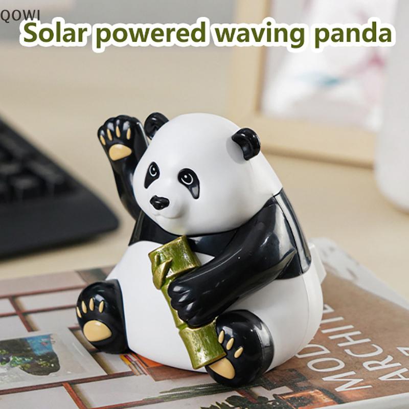 qo Agitando Braço Panda Energia Solar Decoração Do Carro Balançando Cabeça Boneca Ornamento Acessórios Automóveis Painel