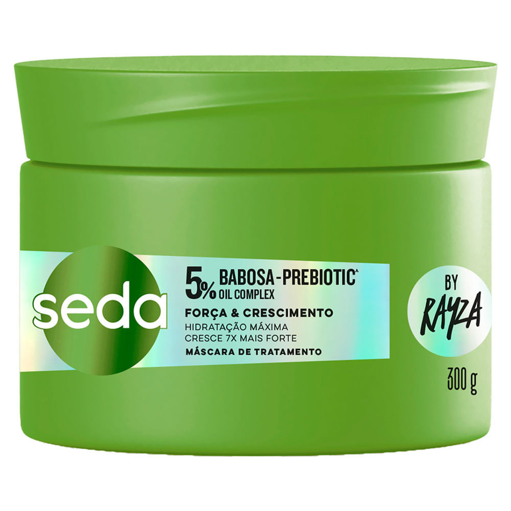 Máscara de Tratamento Seda Força e Crescimento By Rayza Babosa e Prebiotic Oil Complex 300g