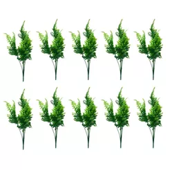 Kit 10 Buquê Samambaia Arbusto Artificial Folhagem Decoração