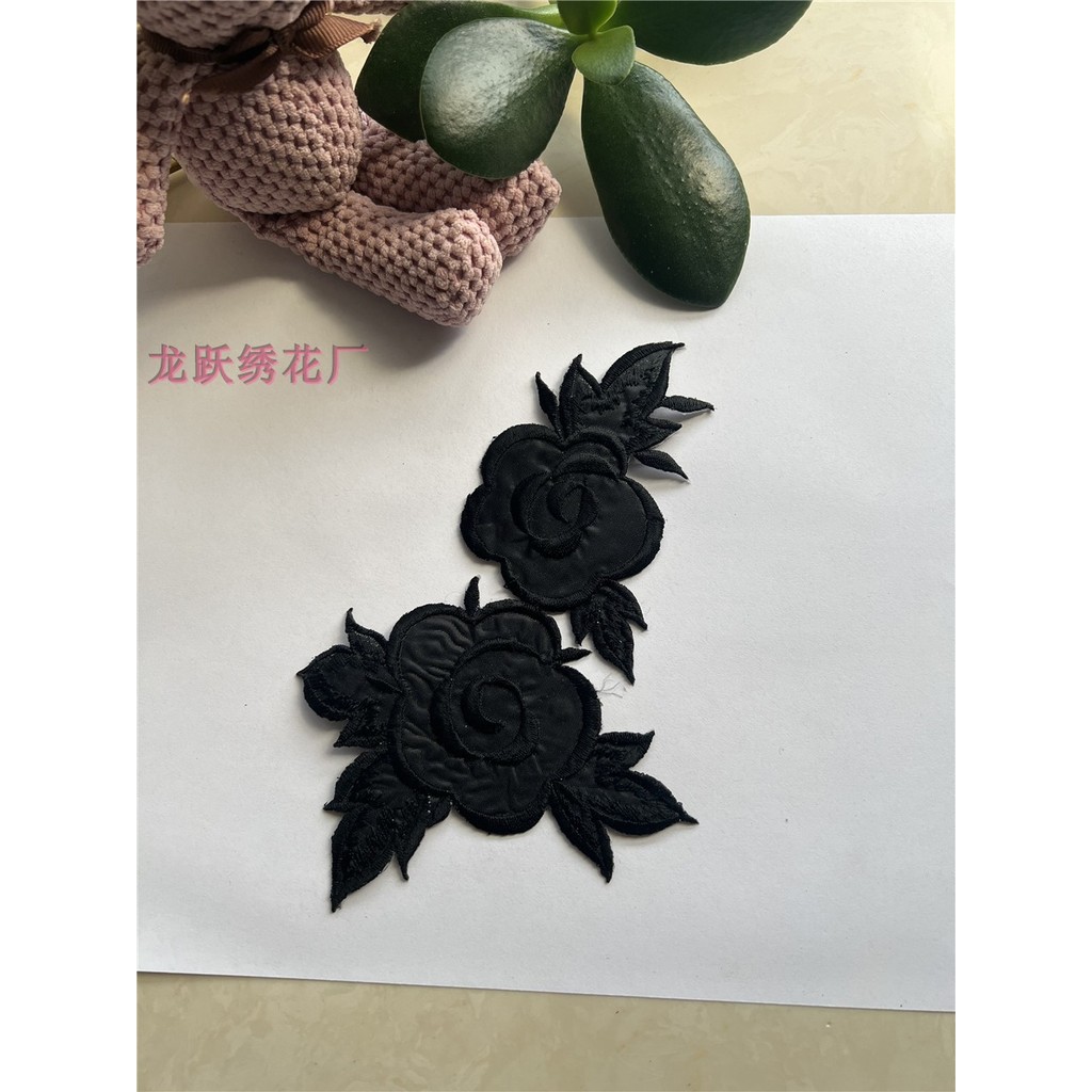 Moda requintada planta flor adesivo bordado remendo pano adesivo acessórios bordado acessórios de roupas apliques pasta